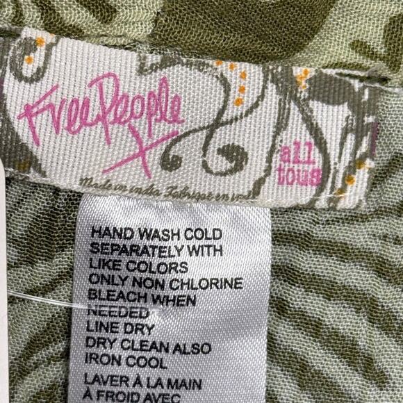 Free People Riviera Moss Green Print Open Kimono Long Jacket NWT Boho sz ALL OS - Picture 16 of 16